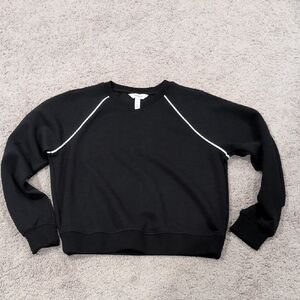 SPANX Airpique Black Sweatshirt with White Trim‎